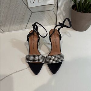 Chinese Laundry Black Heels with Rhinestones